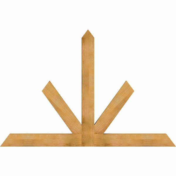 Ekena Millwork Saratoga Rough Sawn Timber Gable Bracket, Western Red Cedar, 84"W x 56"H x 4"D x 6"F, 16/12 Pitch GBW084X56X0406SAR00RWR - main